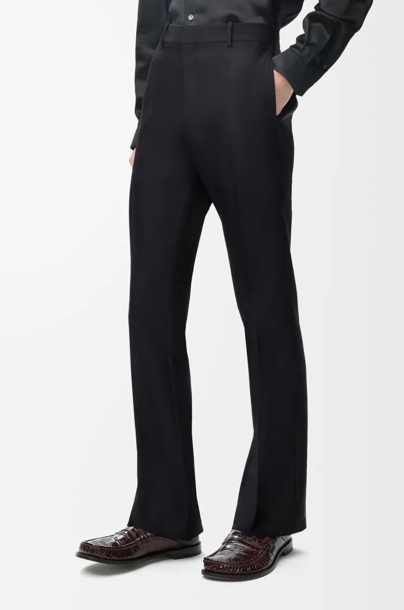 羊毛和丝绸长裤