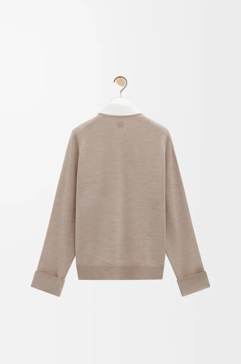 棉质和羊毛混搭衬衫