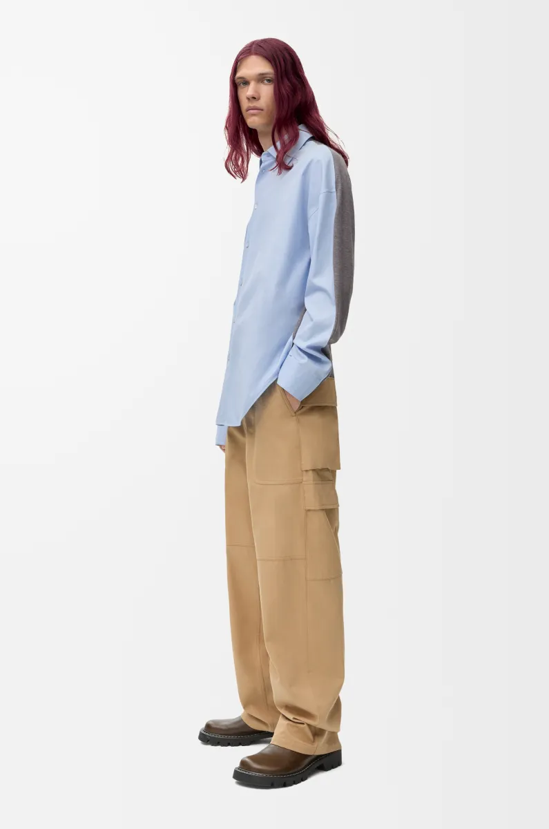 棉质和羊毛混搭衬衫