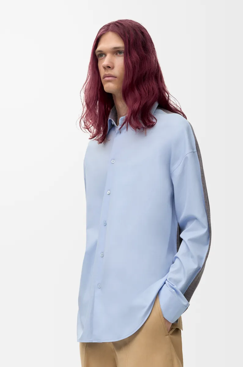 棉质和羊毛混搭衬衫