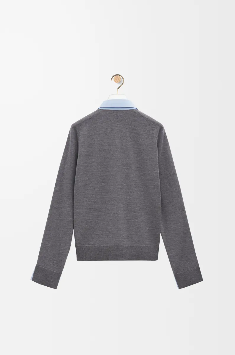 棉质和羊毛混搭衬衫