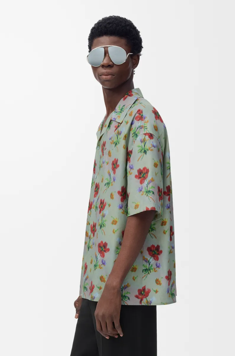 棉质和丝绸短袖衬衫