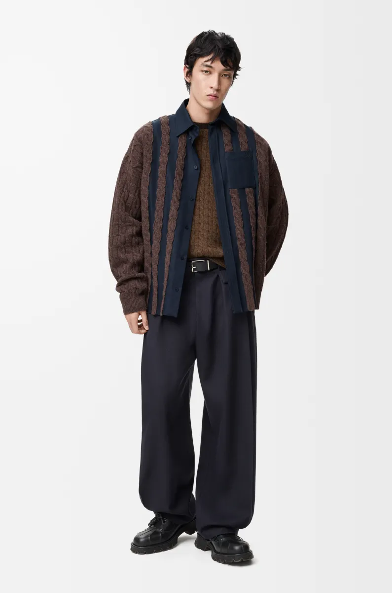 棉质和羊毛混搭衬衫