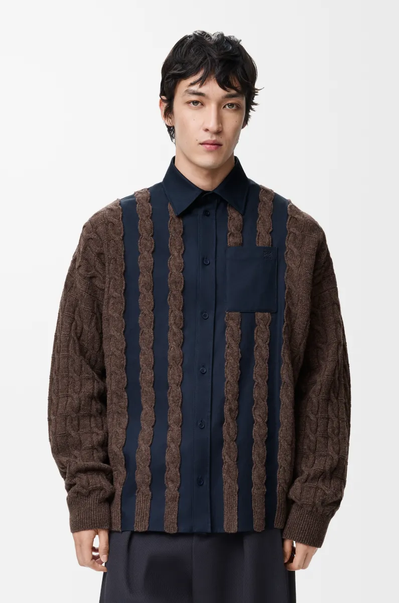 棉质和羊毛混搭衬衫