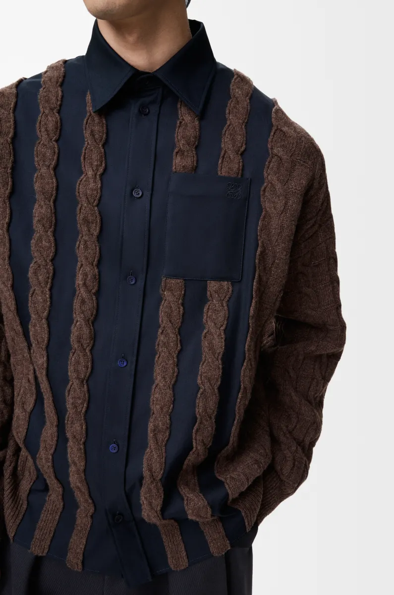 棉质和羊毛混搭衬衫