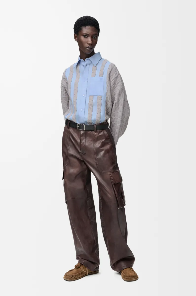 棉质和羊毛混搭衬衫