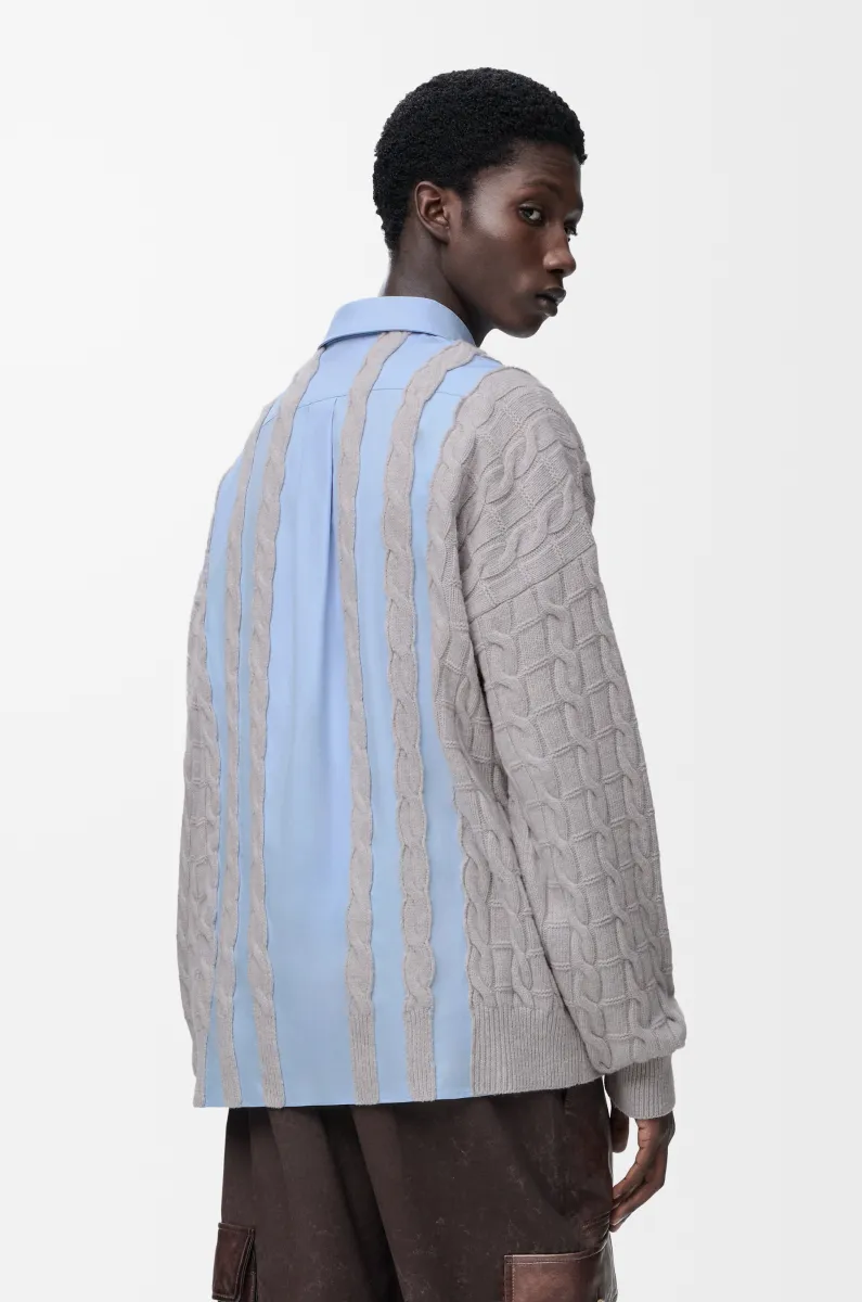 棉质和羊毛混搭衬衫