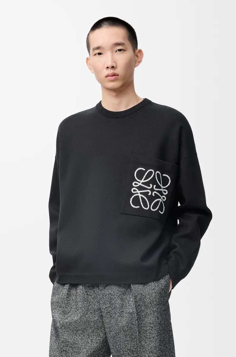 棉质 Anagram 口袋毛衣