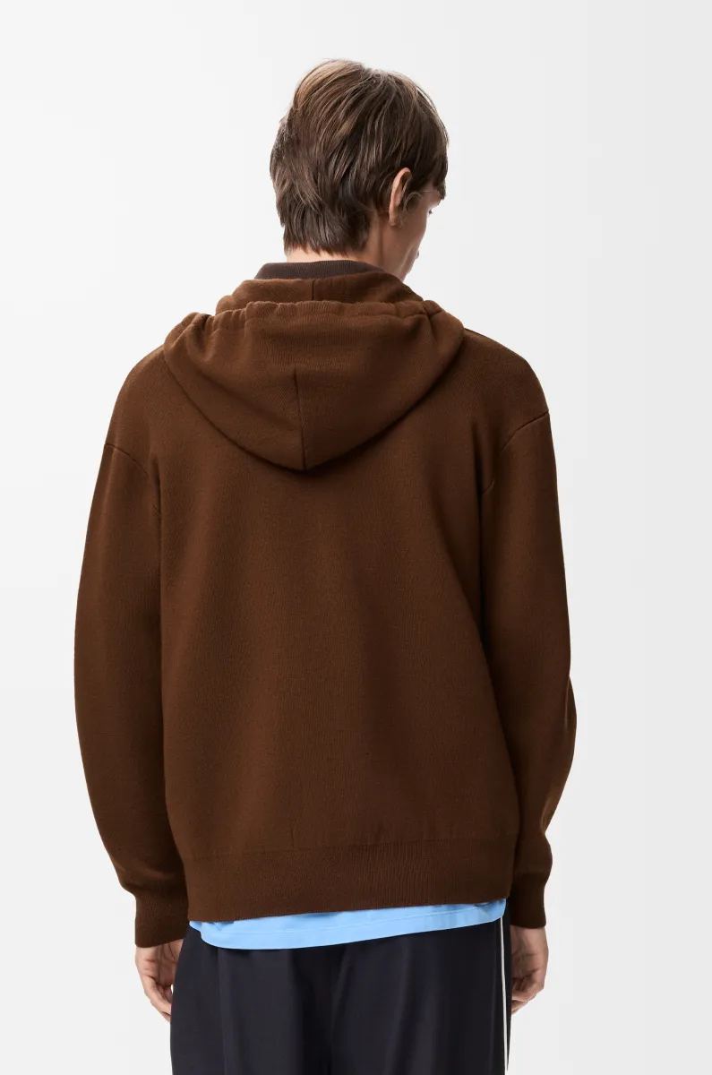 羊毛拉链连帽卫衣