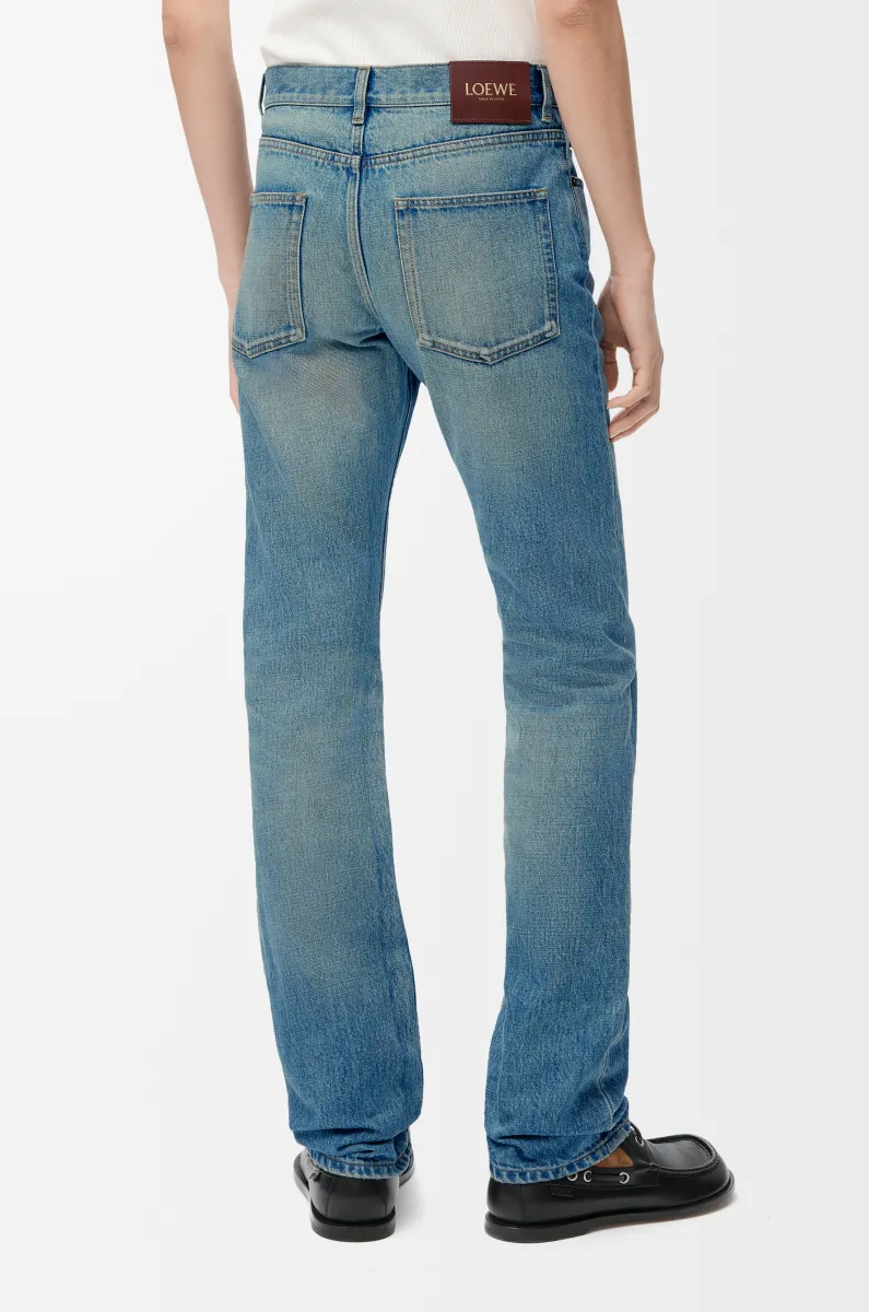 单宁布修身牛仔裤