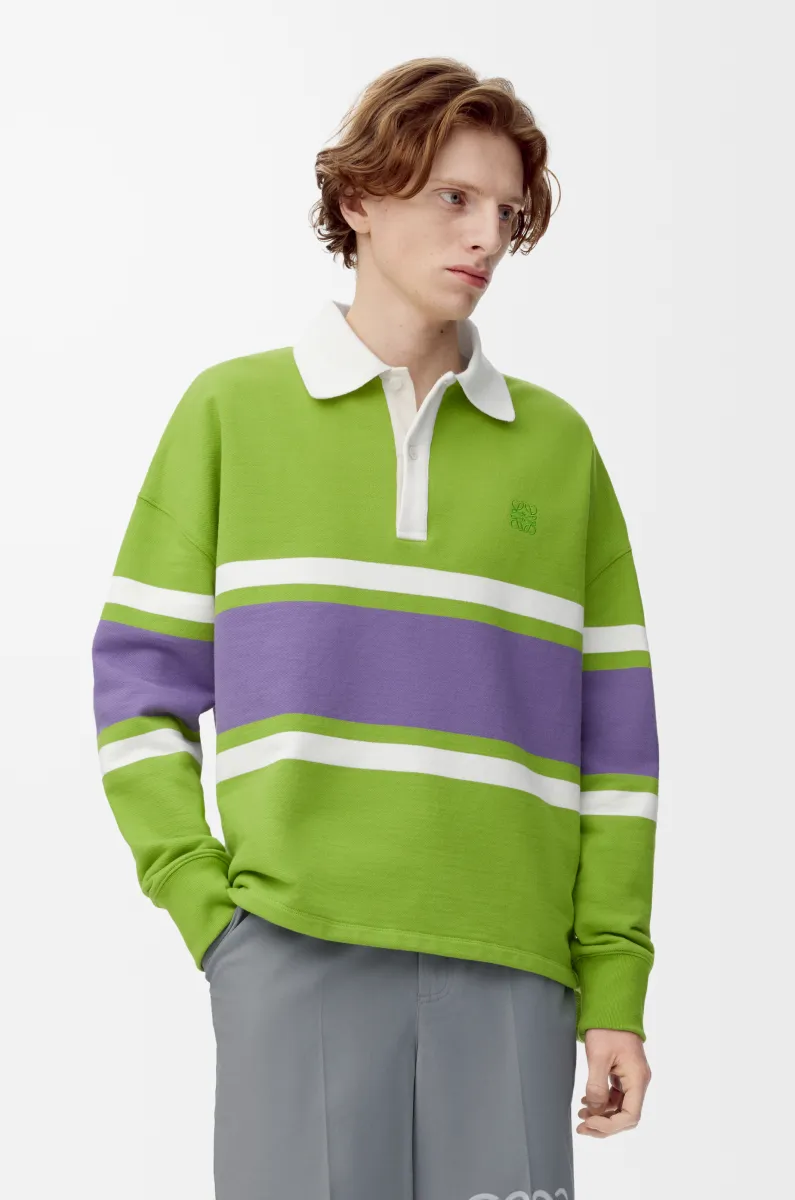 棉质长袖 polo 衫