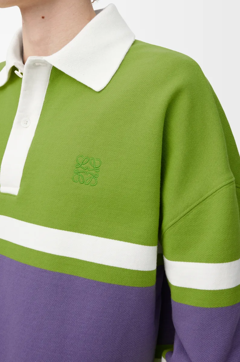 棉质长袖 polo 衫