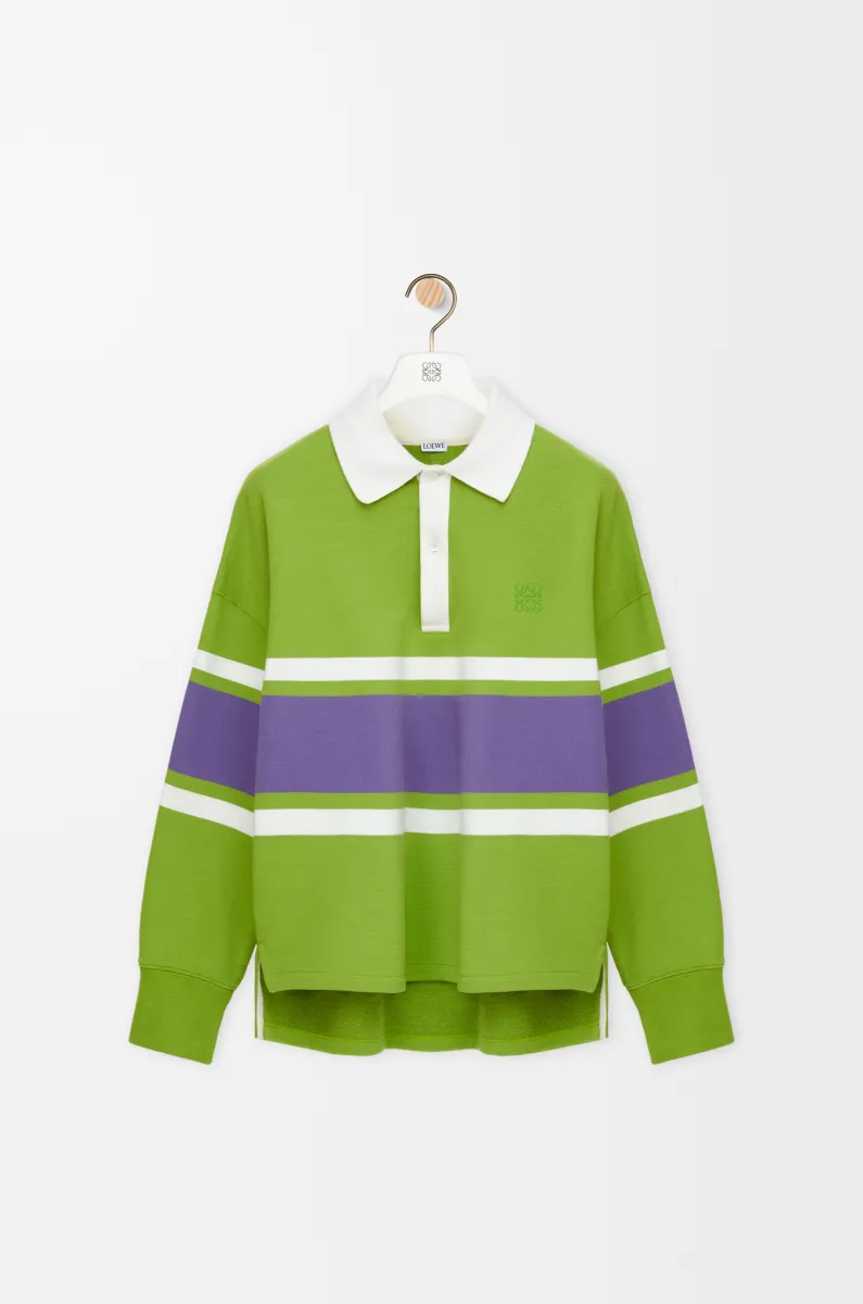 棉质长袖 polo 衫