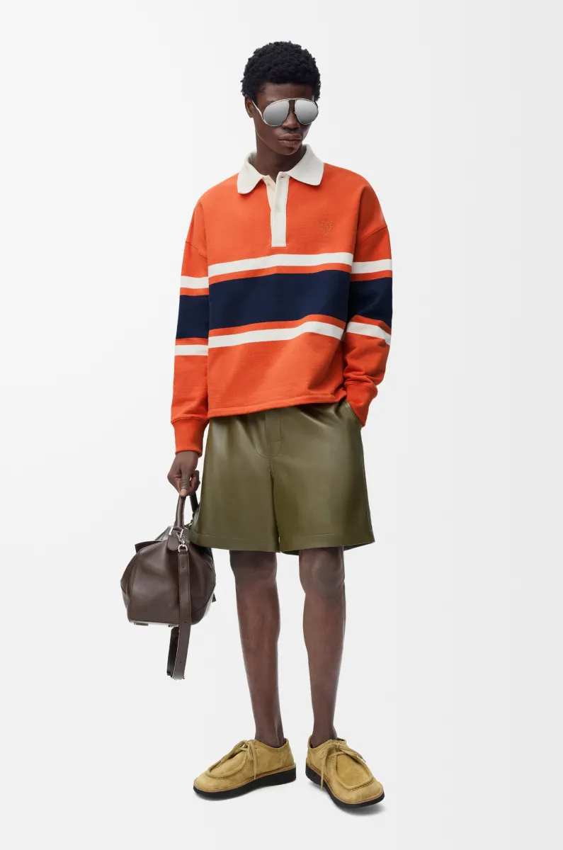 棉质长袖 polo 衫