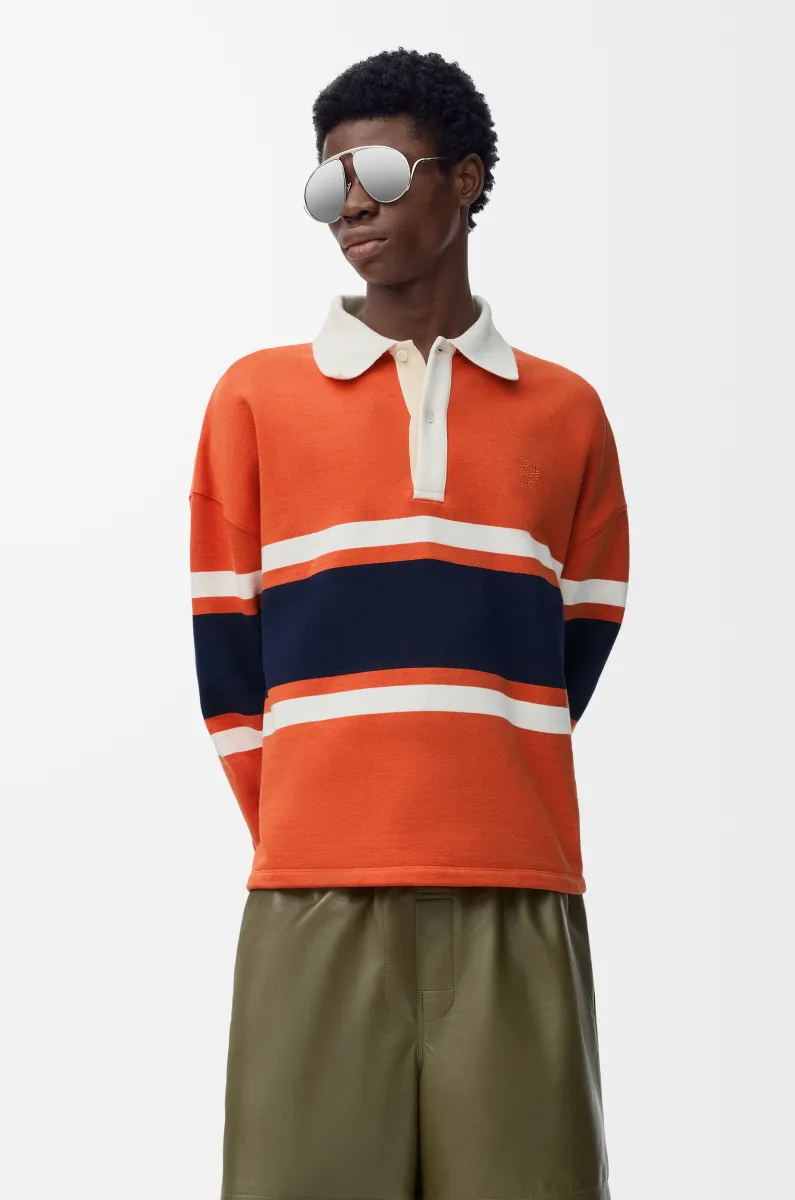 棉质长袖 polo 衫