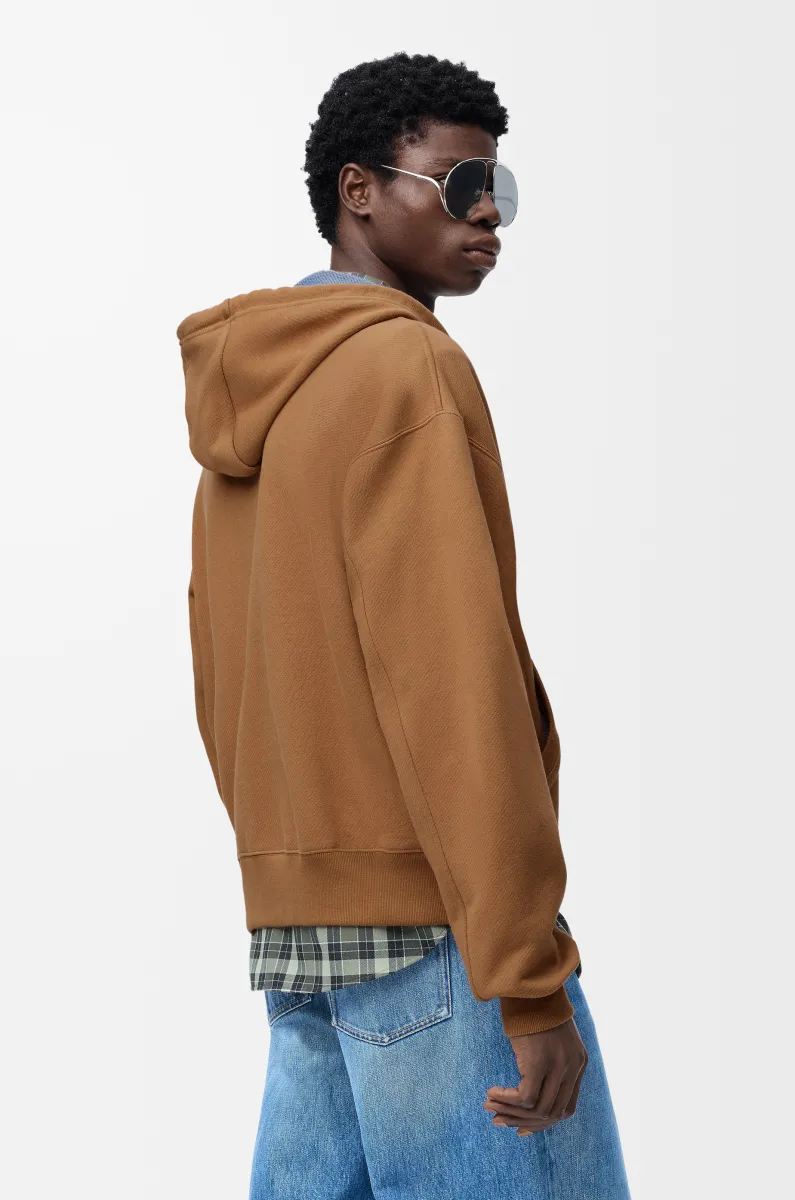 棉质拉链连帽卫衣