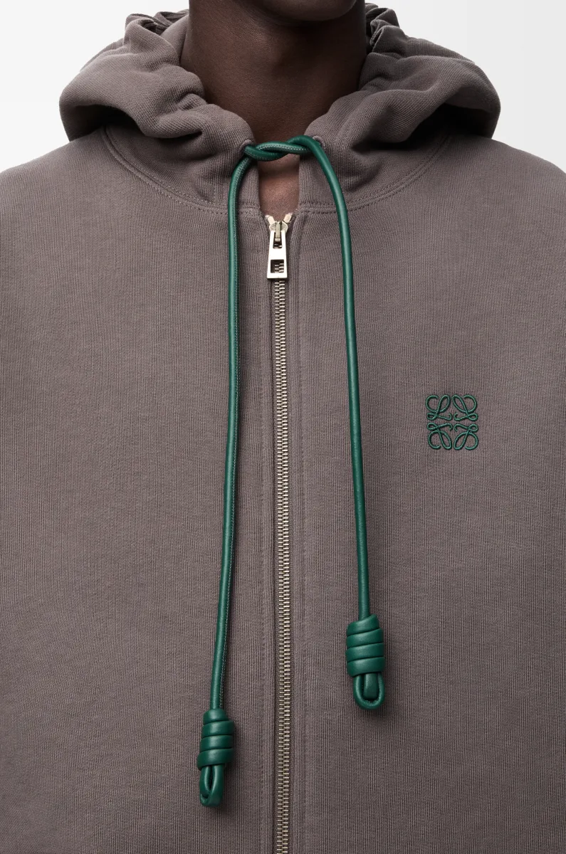 棉质拉链连帽卫衣