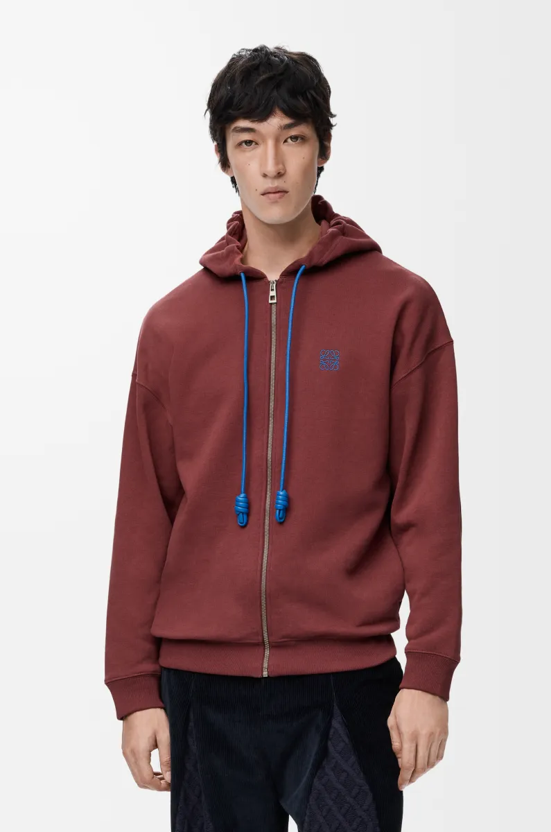 棉质拉链连帽卫衣