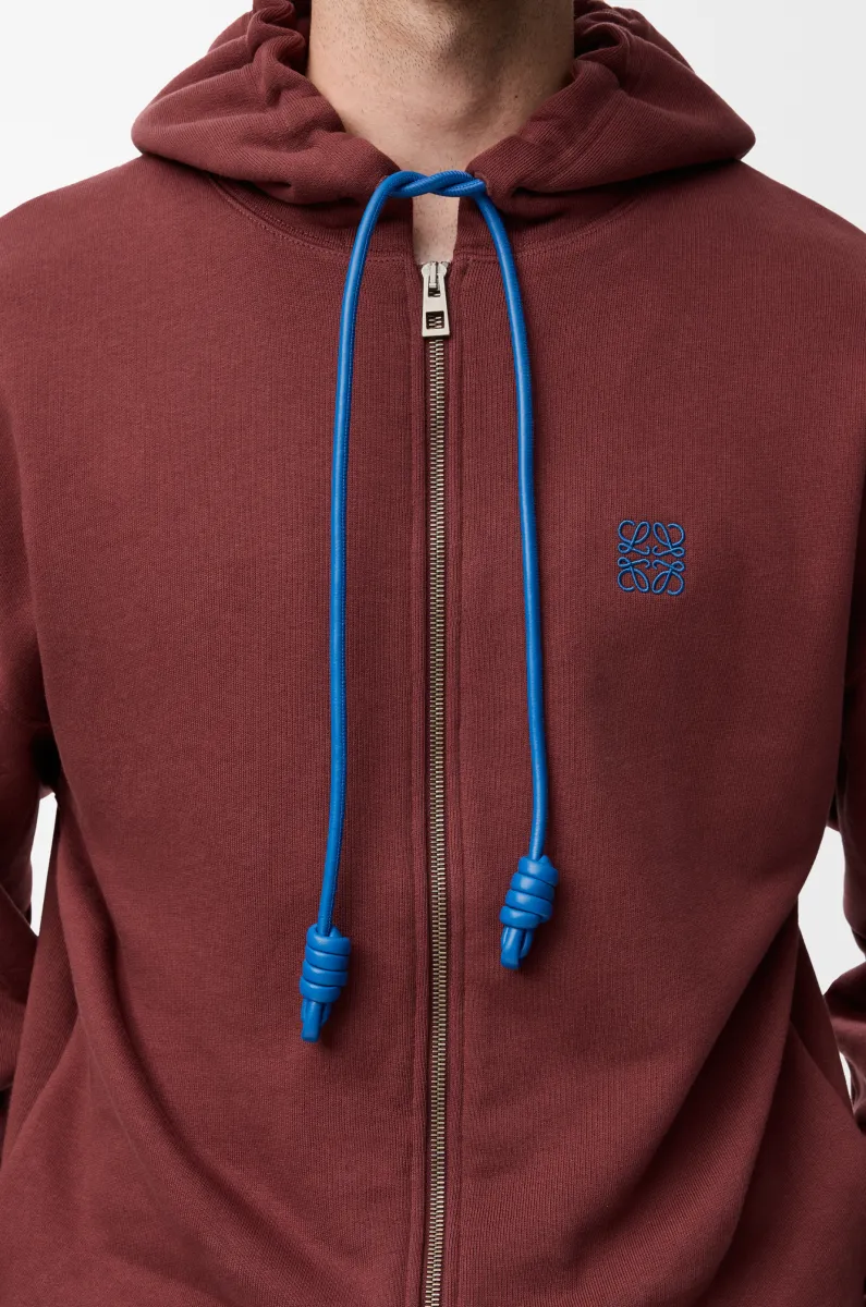 棉质拉链连帽卫衣