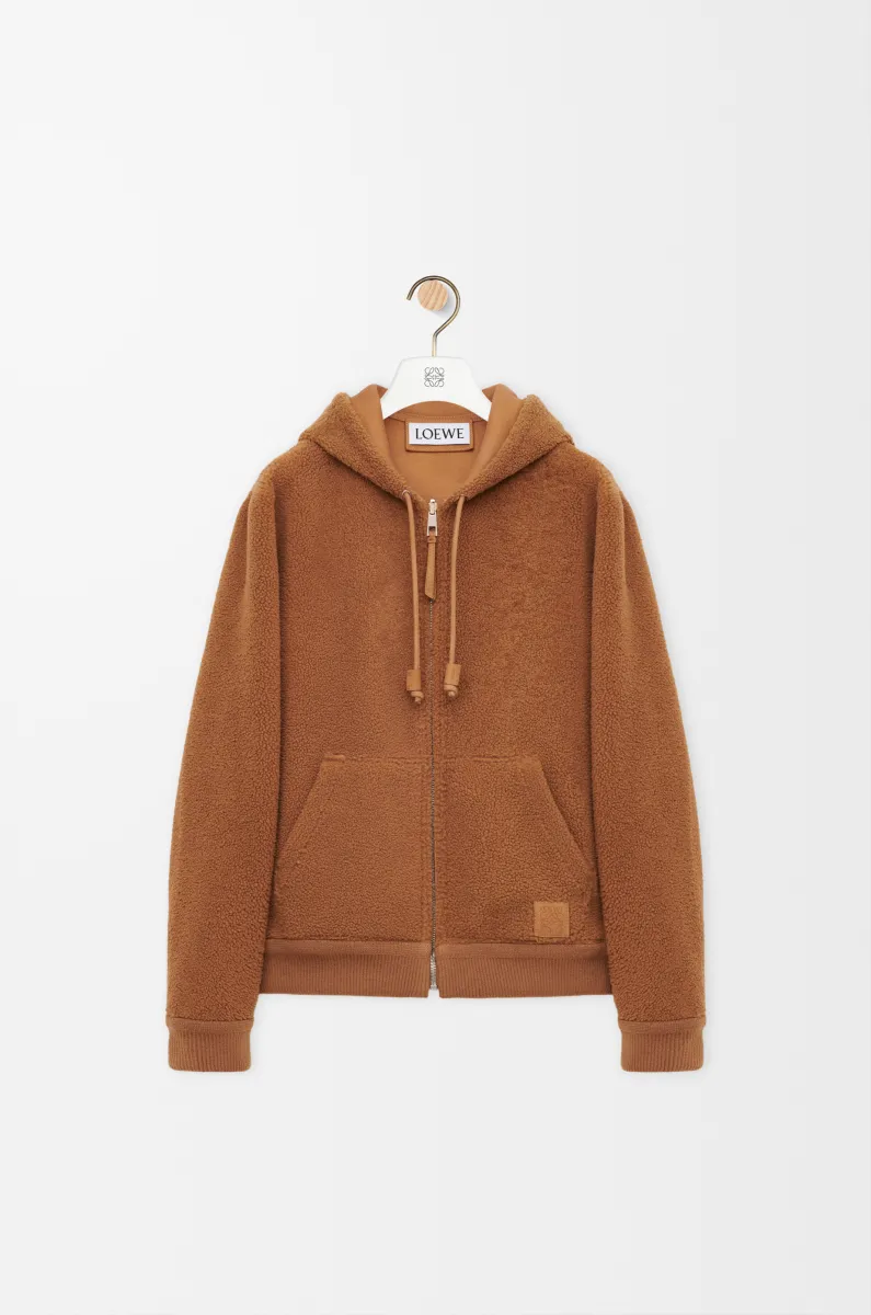 剪羊毛连帽夹克