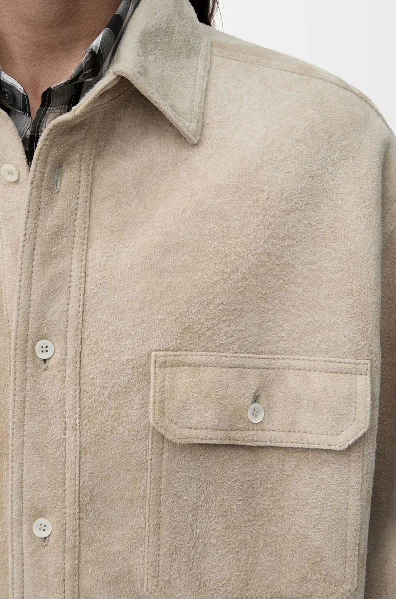 绒面羊皮革外套衬衫