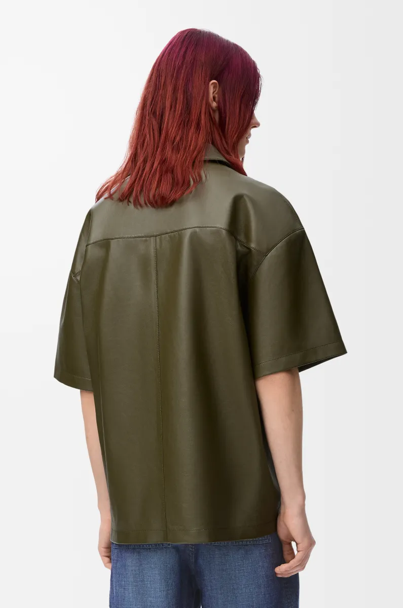 纳帕羊皮革短袖衬衫