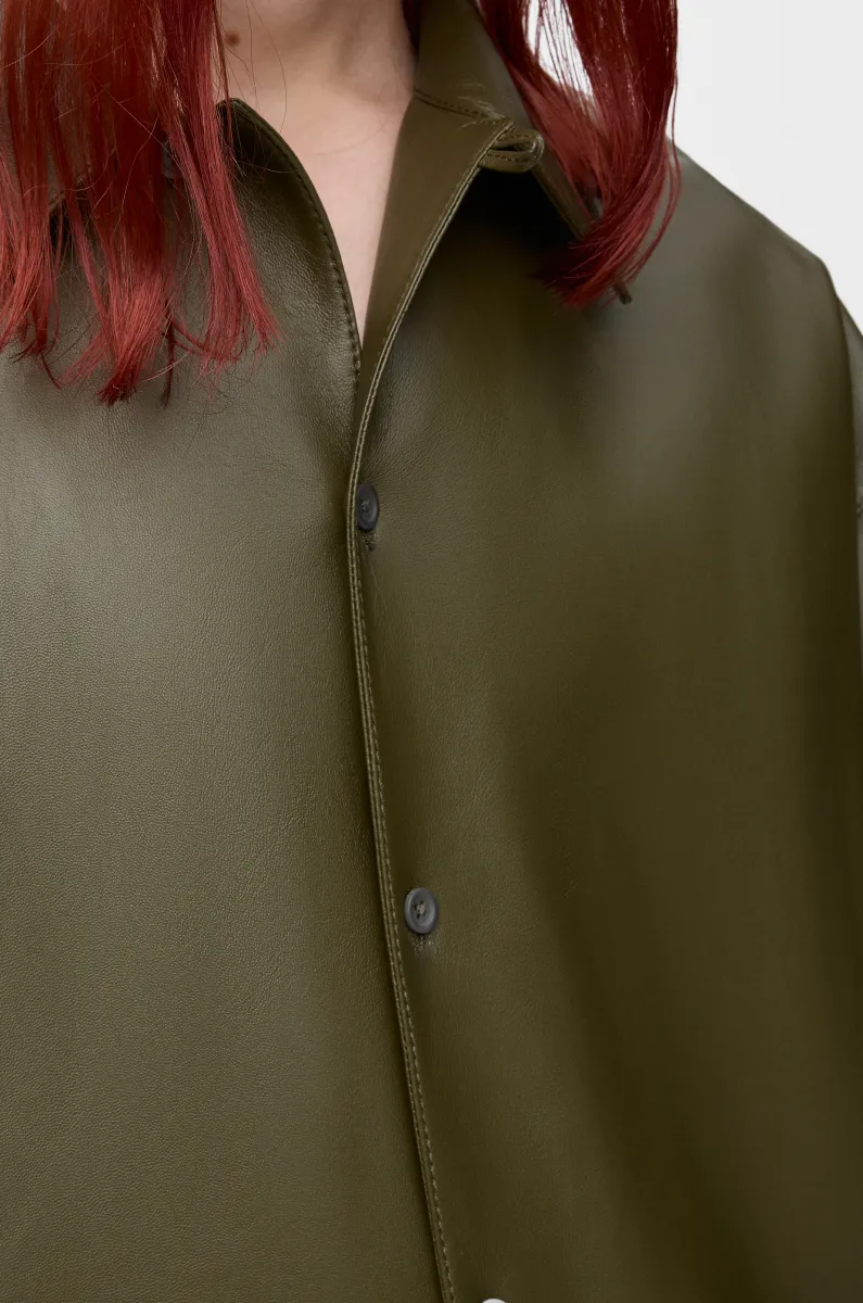 纳帕羊皮革短袖衬衫