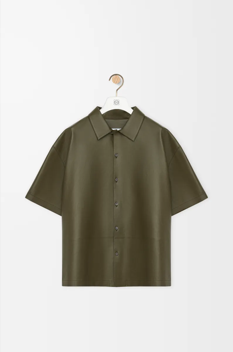 纳帕羊皮革短袖衬衫