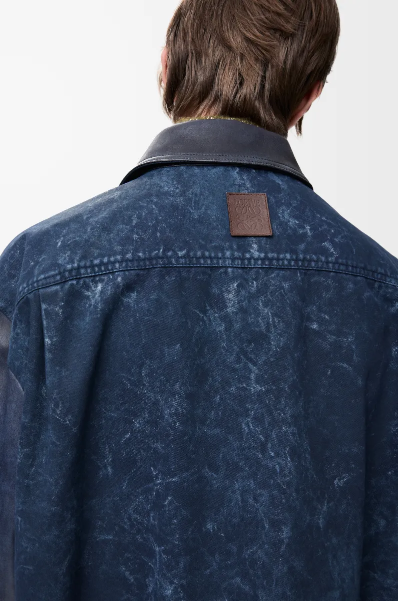 纳帕羊皮革和棉质外套衬衫