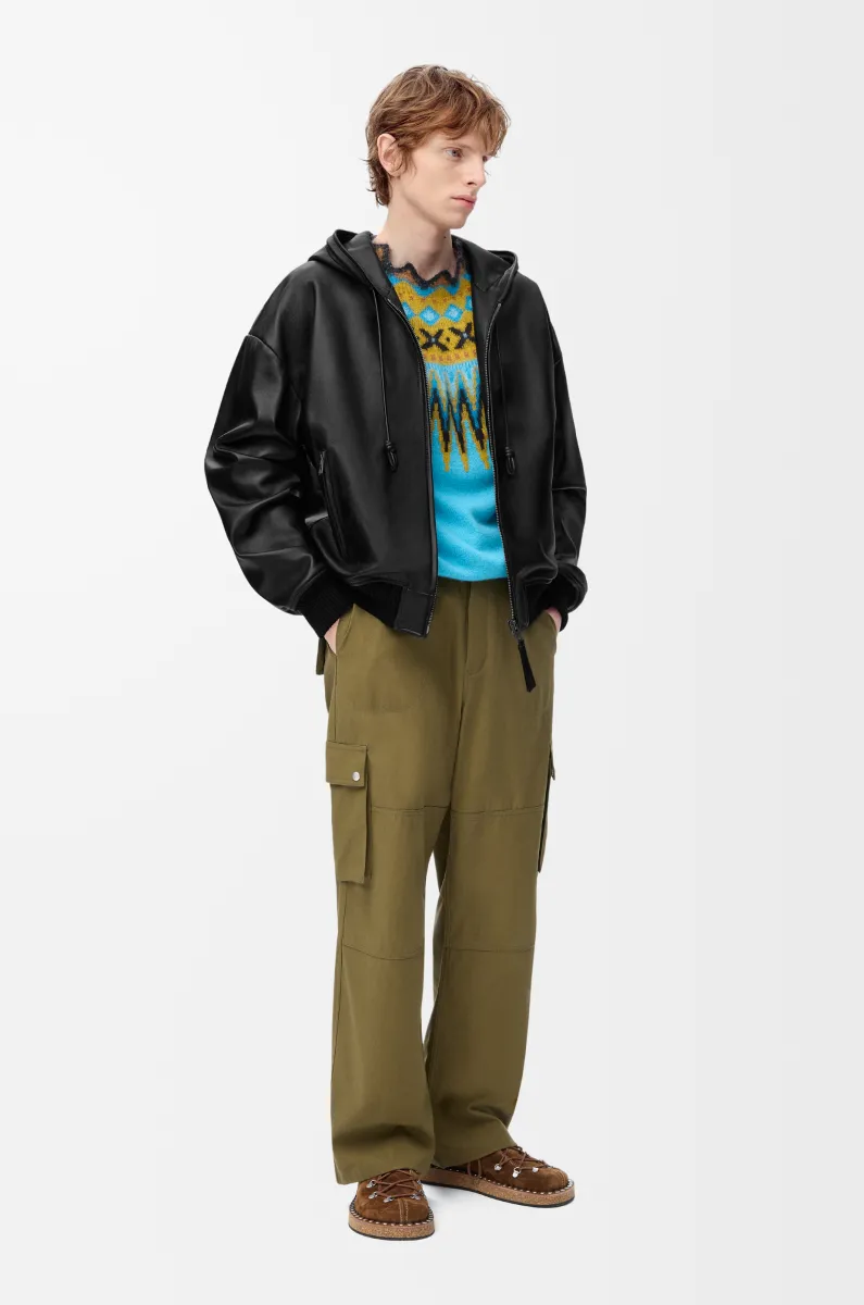 纳帕羊皮革连帽夹克