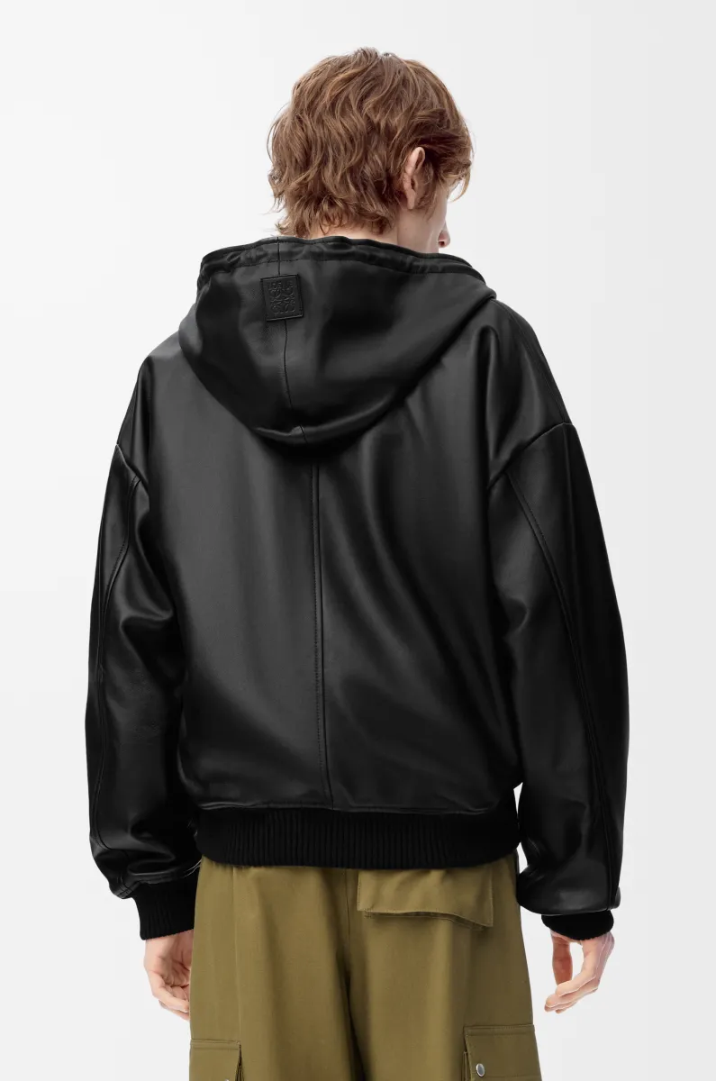 纳帕羊皮革连帽夹克