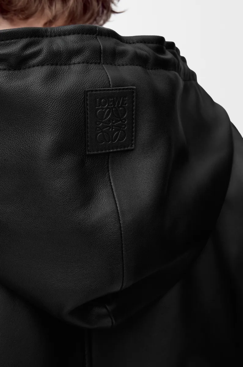 纳帕羊皮革连帽夹克