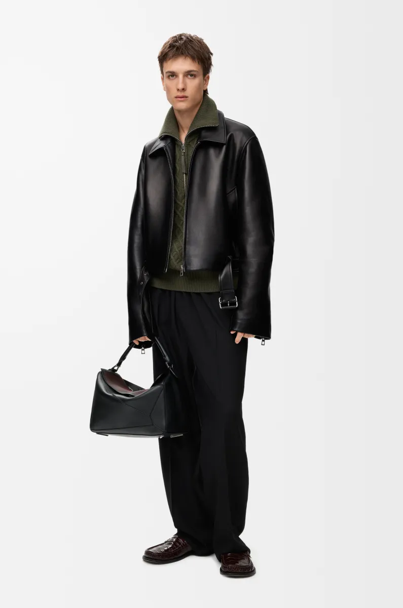 纳帕羊皮革机车夹克