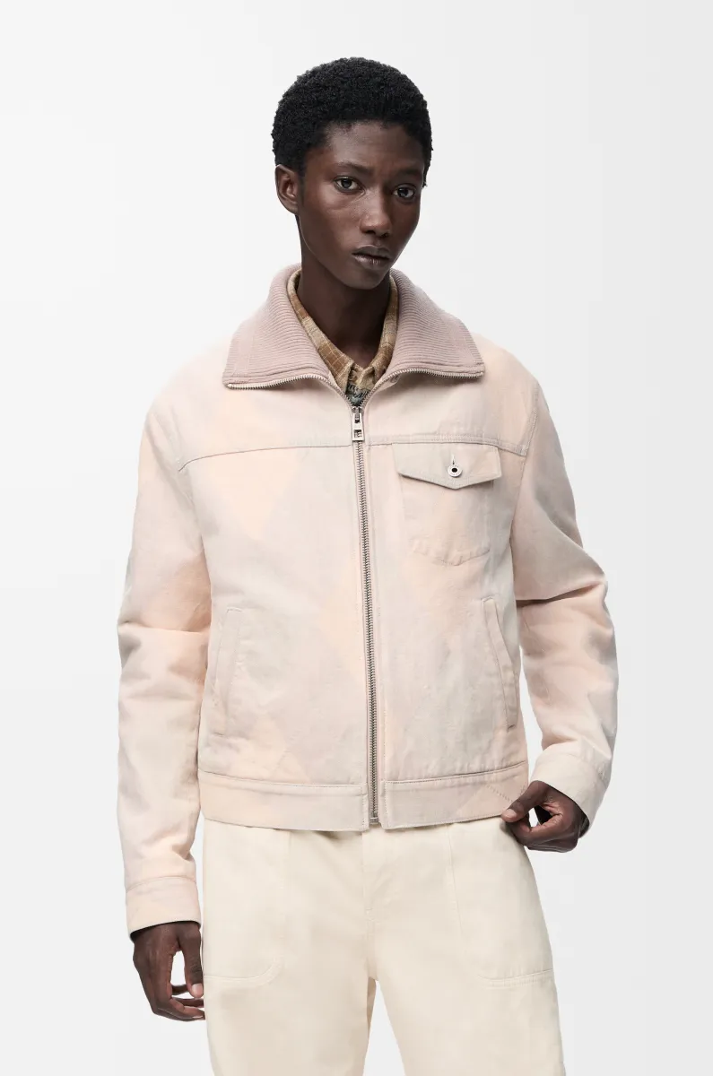 单宁布拉链夹克