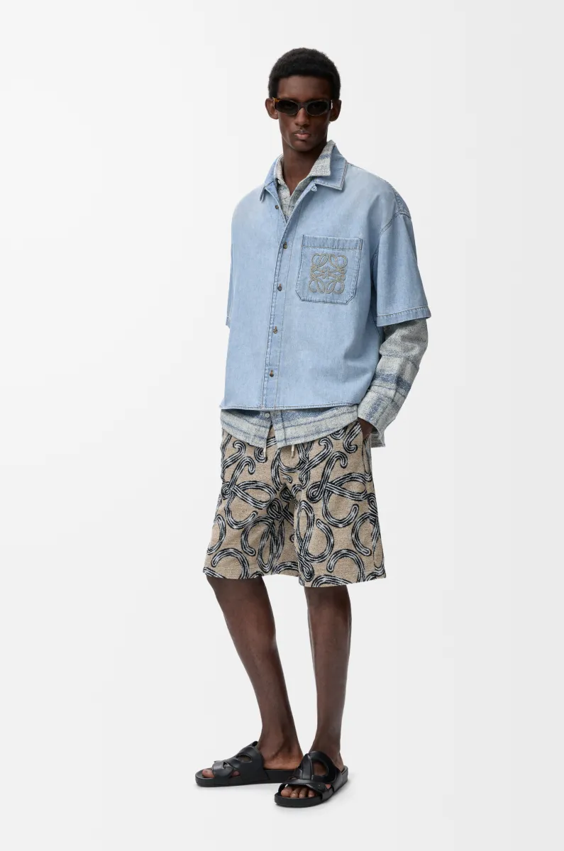 单宁布短袖衬衫