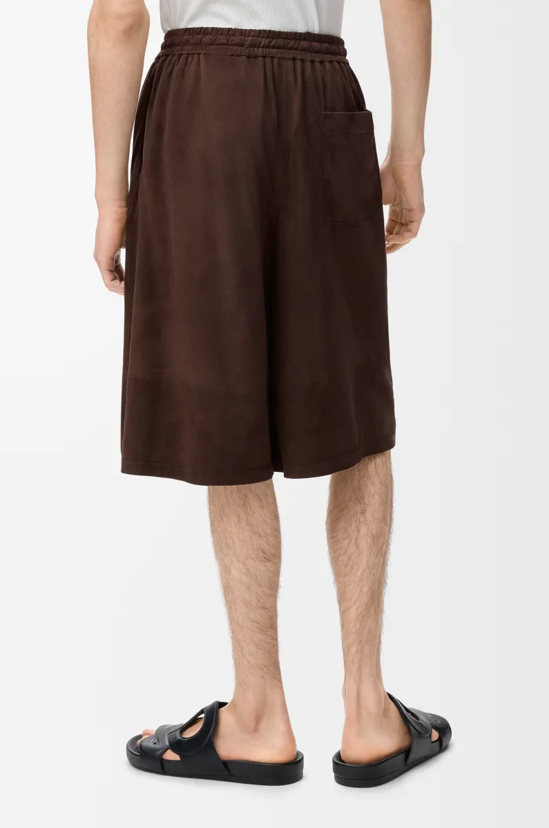 绒面羊皮革抽绳短裤