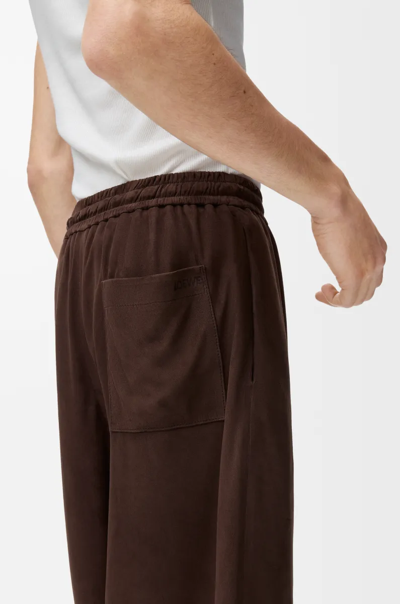 绒面羊皮革抽绳短裤