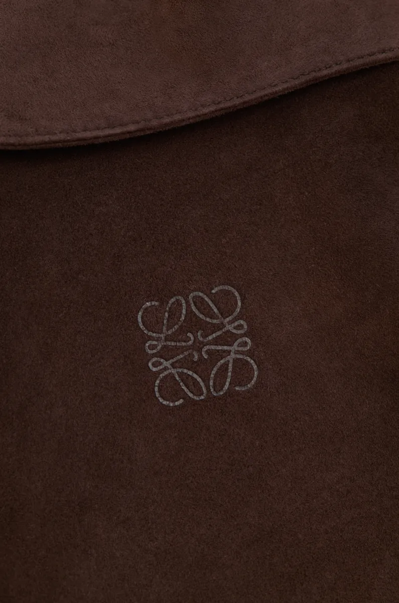 绒面羊皮革短袖衬衫