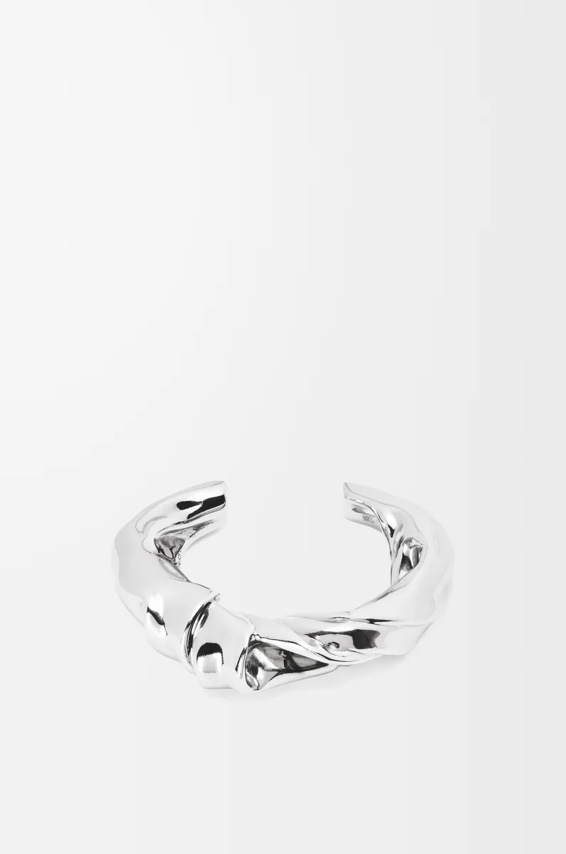 中号纳帕银质扭曲手镯