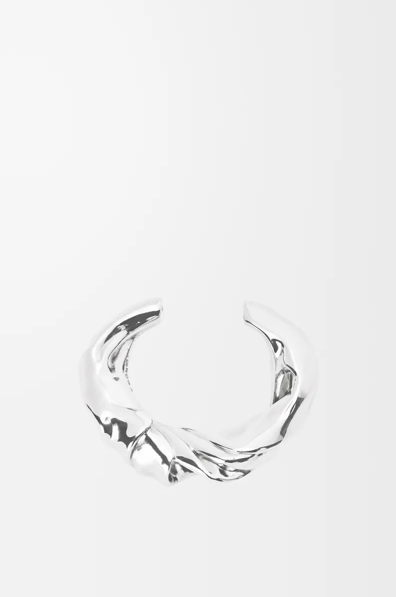 中号纳帕银质扭曲手镯