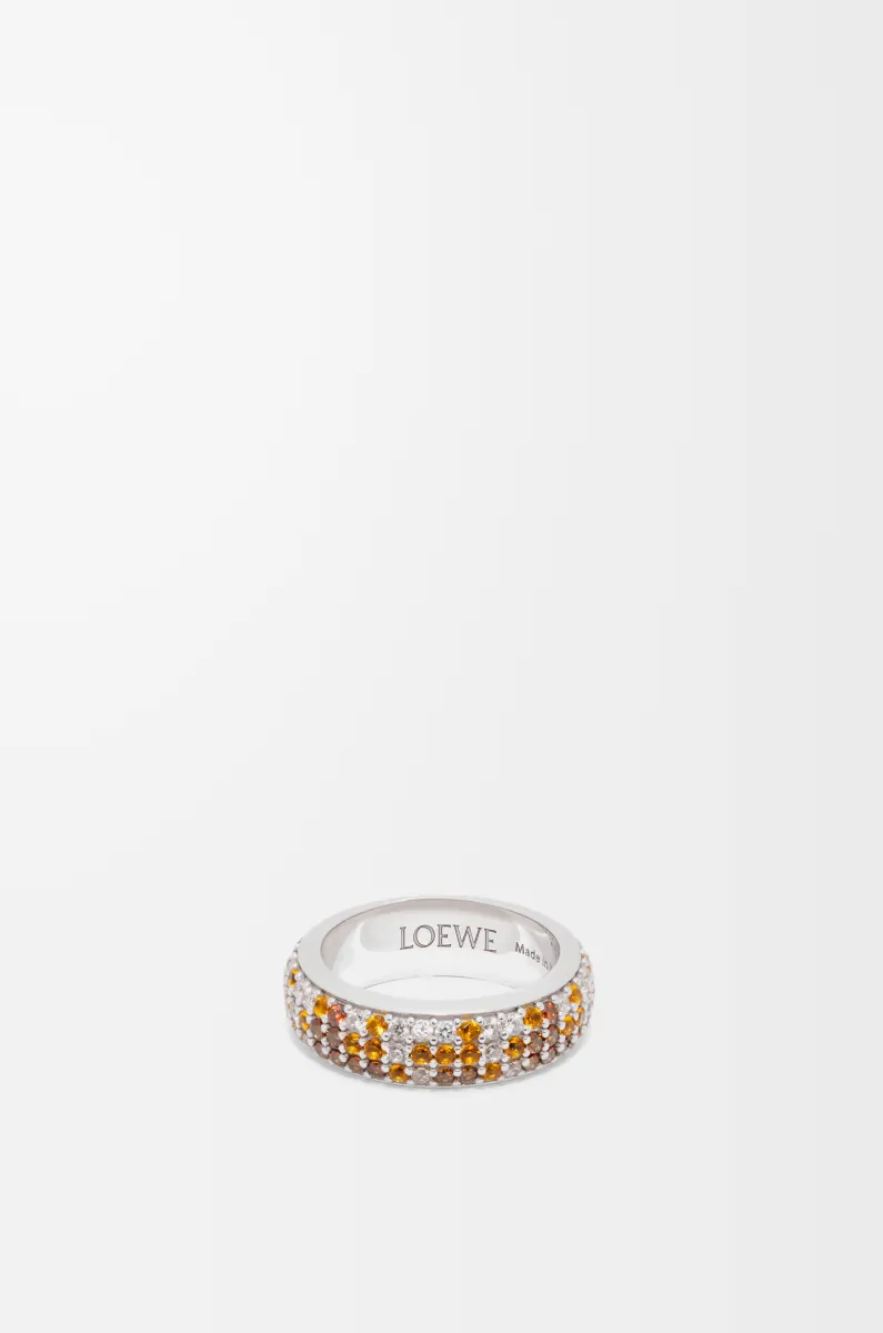 银质和水晶密镶窄版戒指