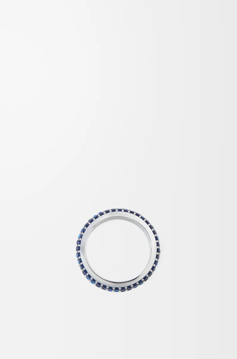 银质和水晶密镶窄版戒指