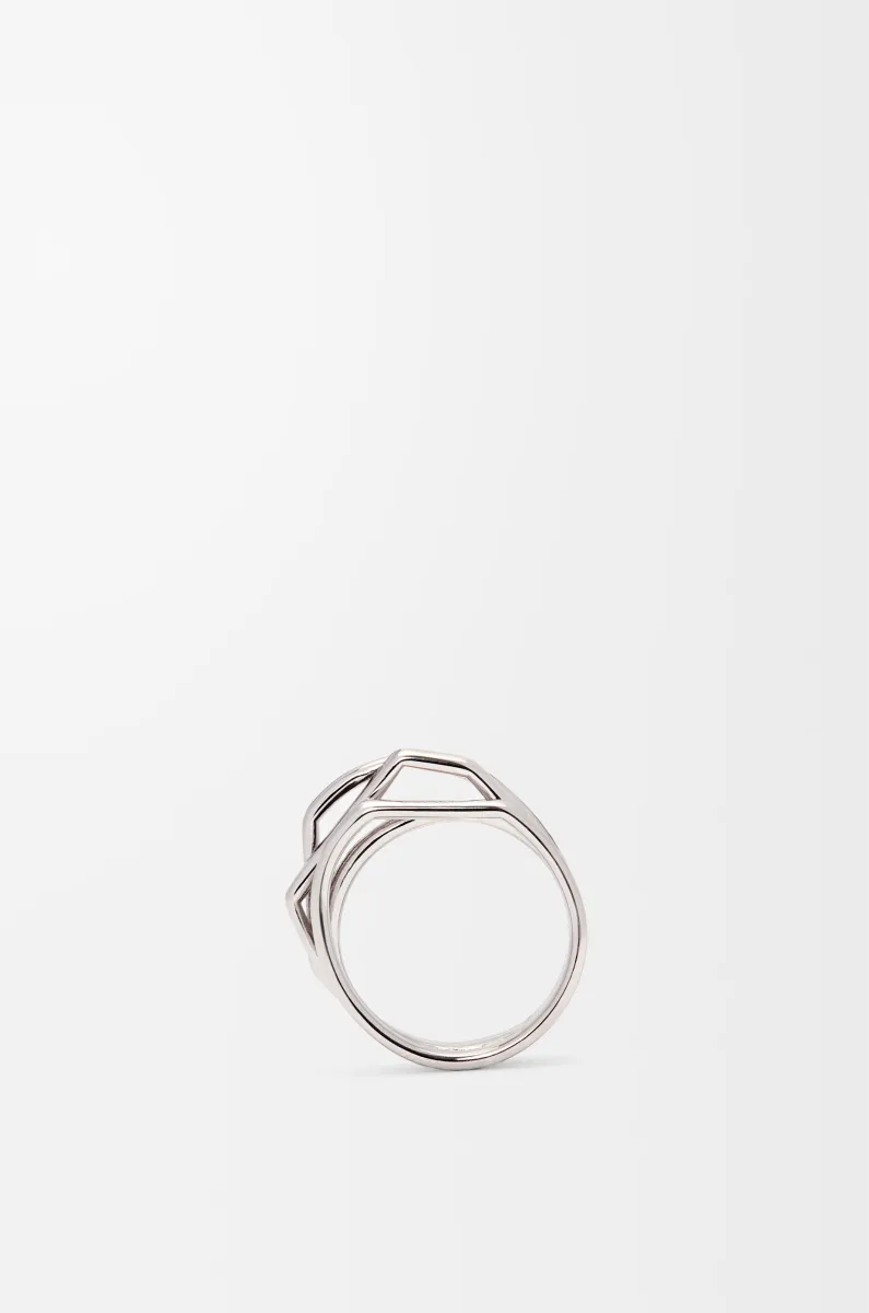 银质和珐琅堆叠戒指