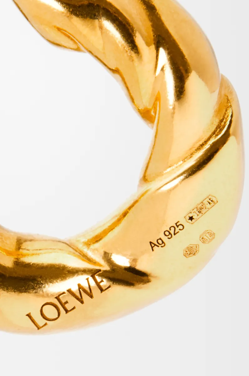 小号银质纳帕皮扭耳环