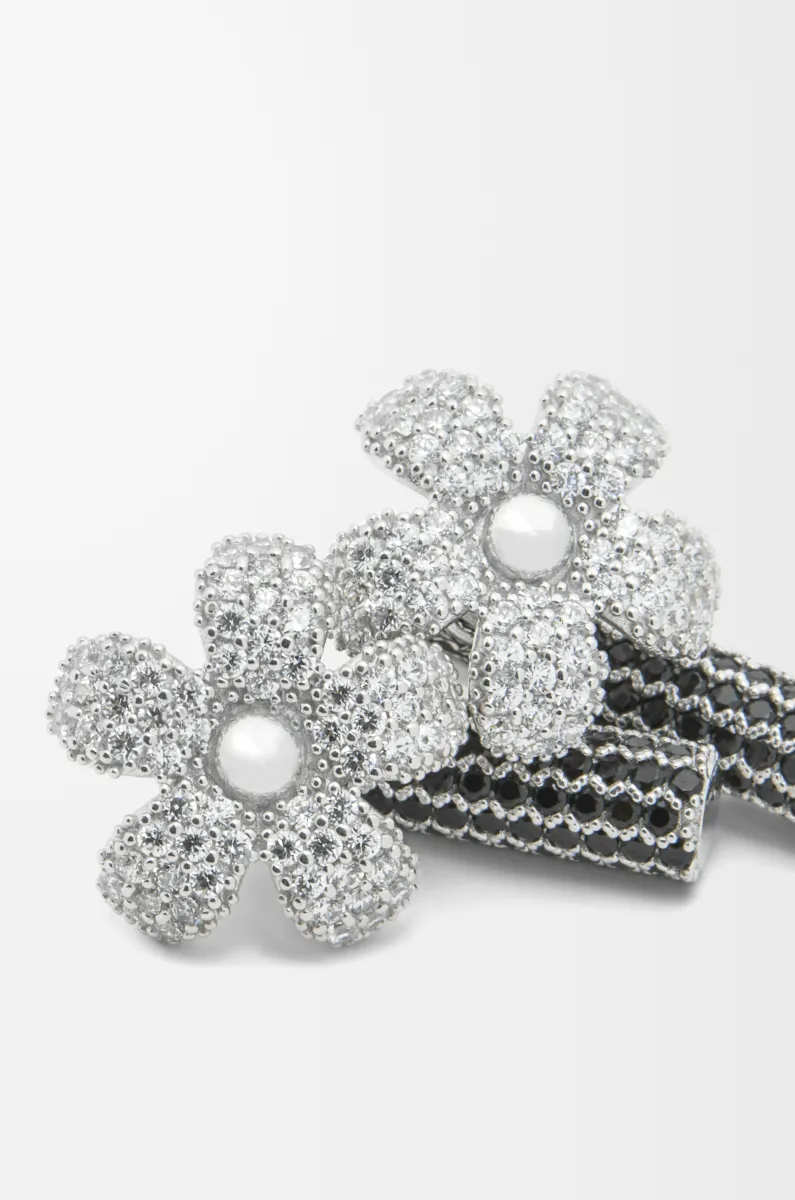 银质和水晶 Flor 耳环