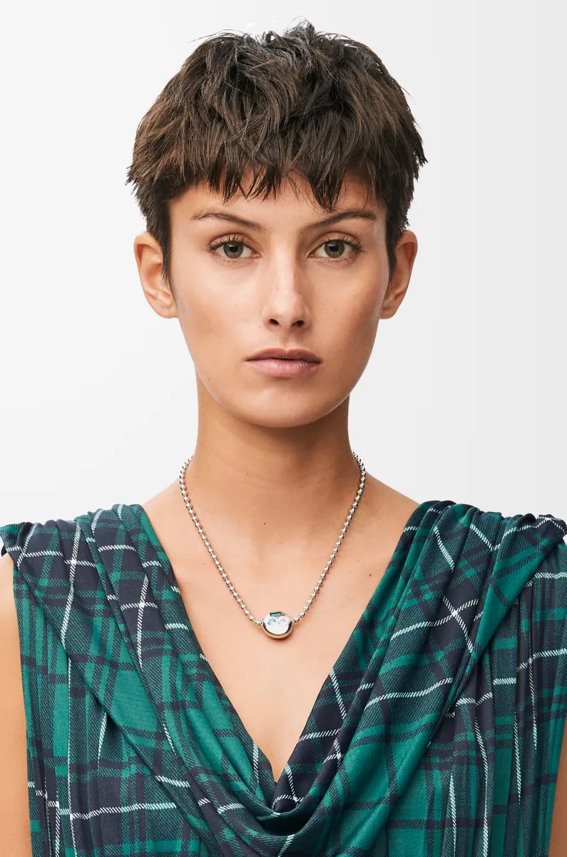 银质和水晶 Anagram Pebble 项链