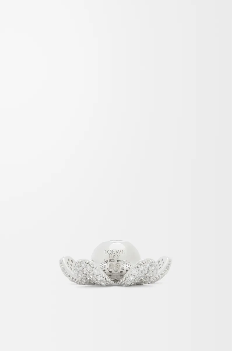 银质和水晶花帽吊坠