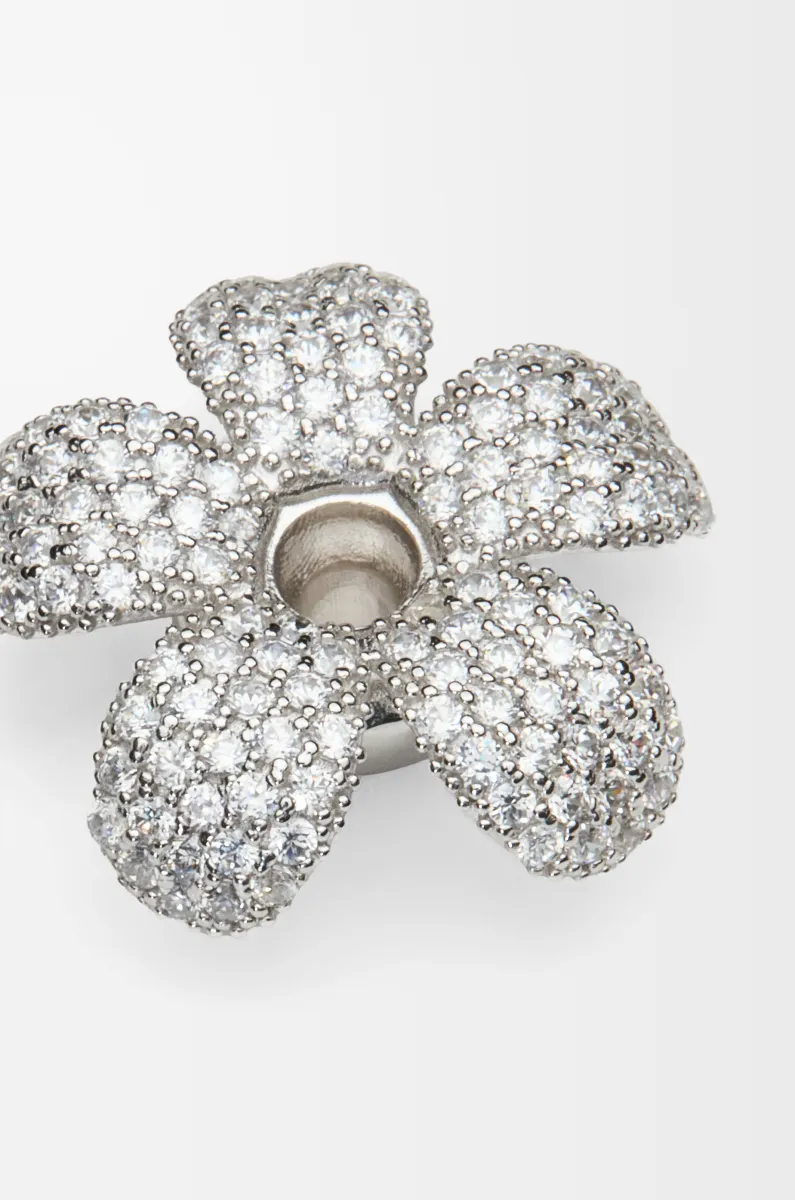 银质和水晶花帽吊坠