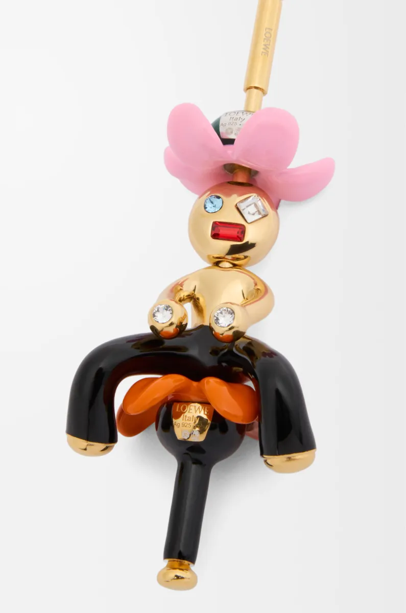 银质和水晶娃娃头像吊坠