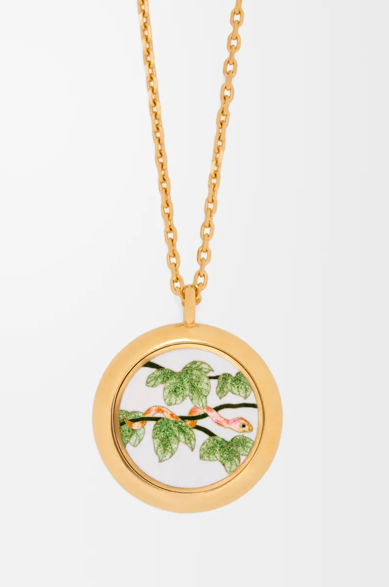 银质蛇形景泰蓝项链